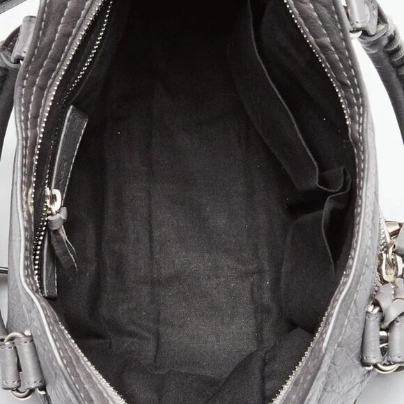Balenciaga Gris Cendre Lambskin Leather Metallic Edge City S Bag - Picture 11 of 12
